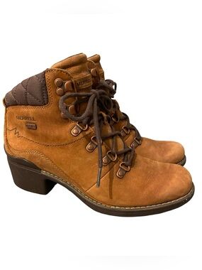 Merrell Brown Heeled Snow Boots Booties Womens Size 7.5